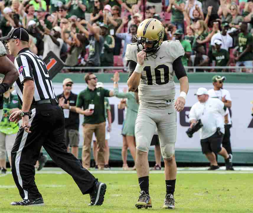 McKenzie+Milton+threw+for+225+yards+and+had+two+interceptions+in+the+Knights+regular+season+ending+loss+to+the+USF+Bulls.