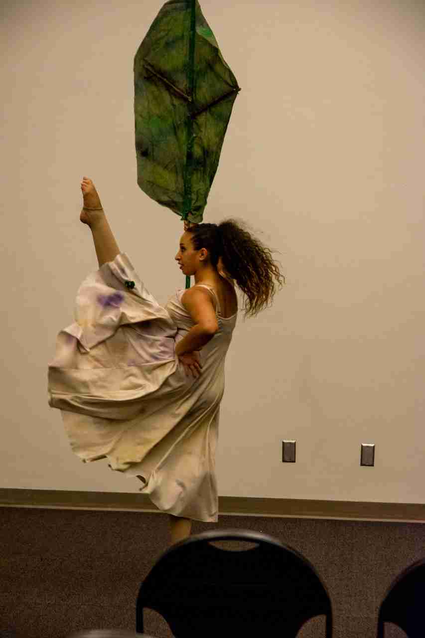 Widalys Rodriguez performs her original piece, “Rainforest,” at Valencia College’s Sleep Out for Homeless Youth.